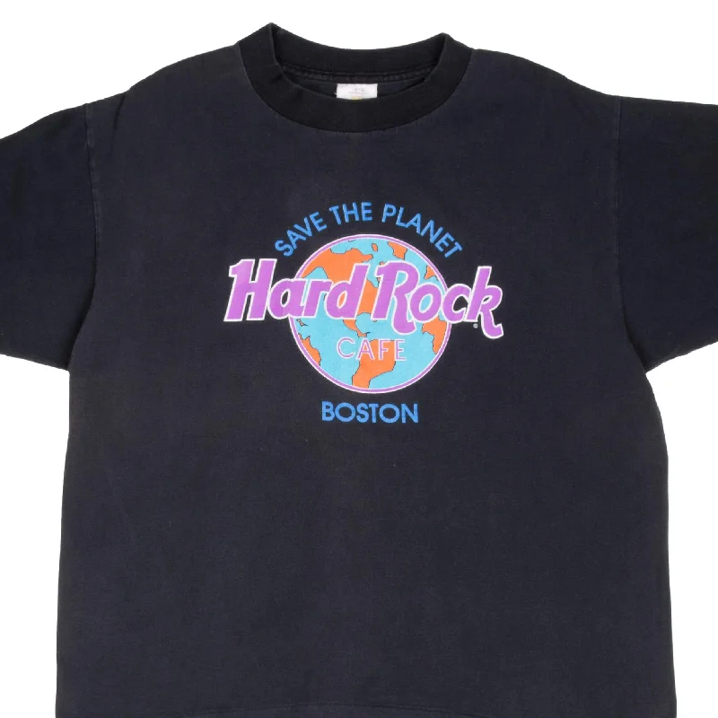 Feminine Charm VINTAGE HARD ROCK CAFE SAVE THE PLANET BOSTON TEE SHIRT 1990S LARGE MADE IN USA Feminine Charm VINTAGE HARD ROCK CAFE SAVE THE PLANET BOSTON TEE SHIRT 1990S LARGE MADE IN USA
