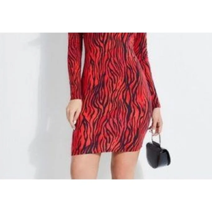 Knowledge And Elegance Guess Women's Sheath Cold Shoulder Animal Stripe Dress Red Size Medium Knowledge And Elegance Guess Women's Sheath Cold Shoulder Animal Stripe Dress Red Size Medium